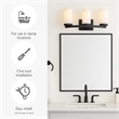 Bowery Hill 3-Light Transitional Glass Vanity Bar in Matte Black