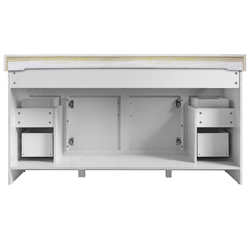 Bowery Hill 61-Inch Vanity with Solid White Cultured Marble Top