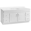 Bowery Hill 61-Inch Vanity with Solid White Cultured Marble Top