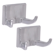 Bowery Hill Classic Metal Double Robe Hook 2-Pack in Polished Chrome