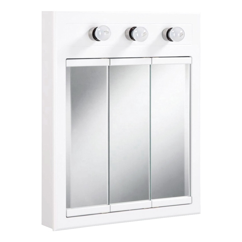 Bowery Hill 24-Inch 3-Light Wood Medicine Cabinet in White Gloss