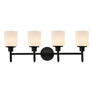 Bowery Hill 4-Light Stainless Steel Vanity Light in Matte Black