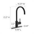 Bowery Hill Single Handle Metal Kitchen Faucet in Matte Black