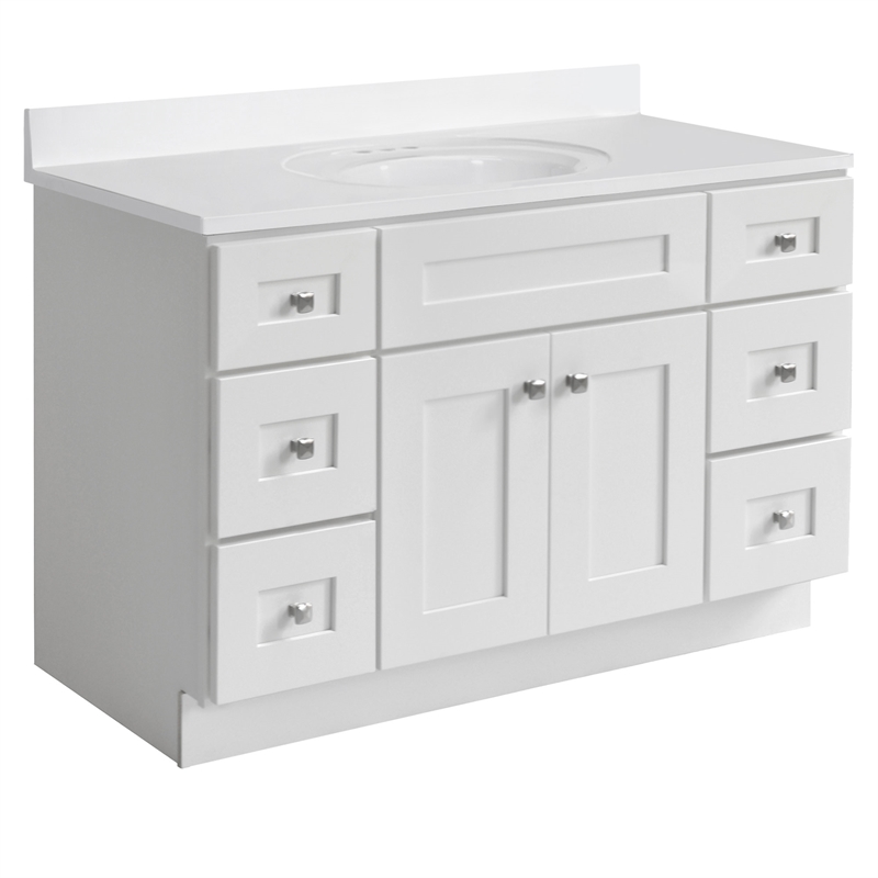 Bowery Hill 48-Inch Solid Wood Vanity in Sherwin Williams White