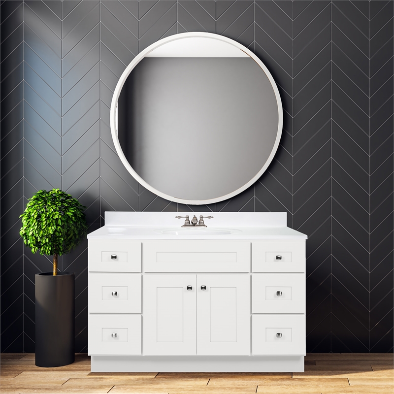 Bowery Hill 48-Inch Solid Wood Vanity in Sherwin Williams White