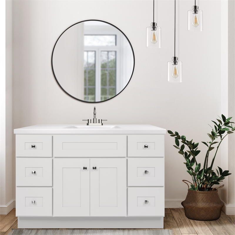 Bowery Hill 48-Inch Solid Wood Vanity in Sherwin Williams White