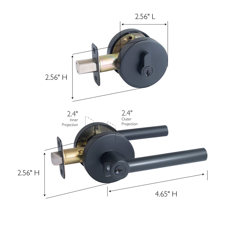 Bowery Hill 2-Way Adjustable Metal Entry Combo in Matte Black
