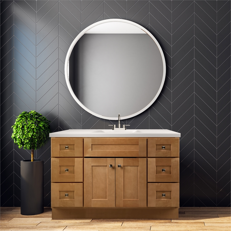 Bowery Hill 48-Inch Solid Wood Vanity without Top in Modern Birch