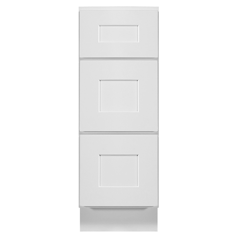 Bowery Hill Wood Drawer Base Cabinet in White 12 x 24 x 34.5-Inch