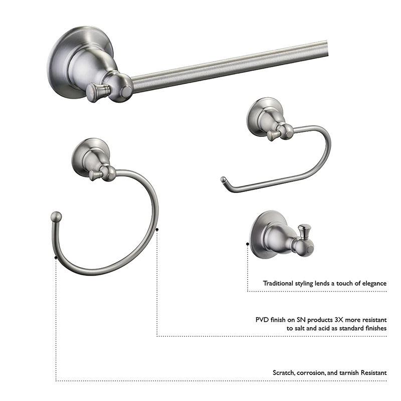 Bowery Hill Wall-Mounted Bathroom Towel Bar in Oil-Rubbed Bronze 24-Inch