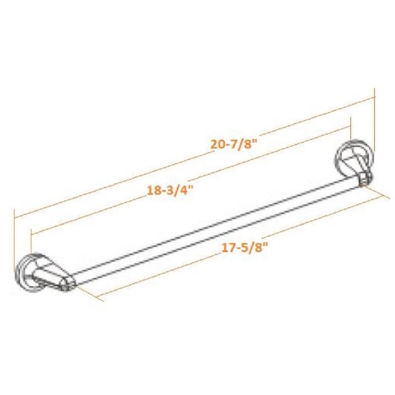 Bowery Hill Wall Mount Metal Towel Bar in Brushed Nickel 18 Inch