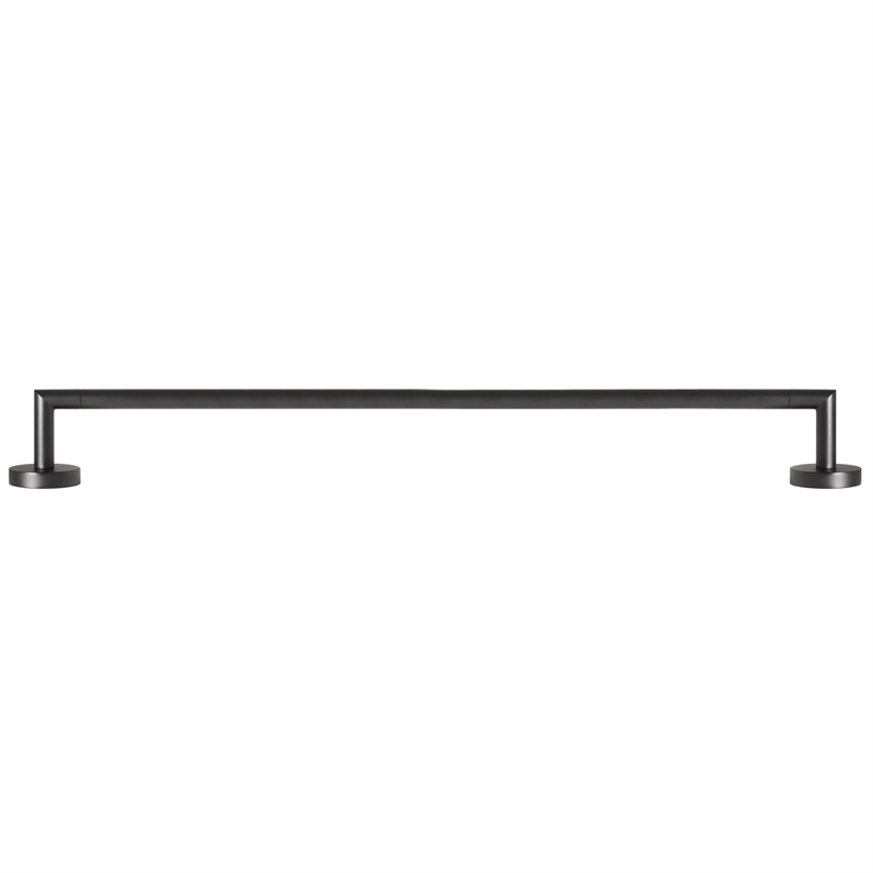 Bowery Hill Wall-Mounted Bathroom Metal Towel Bar in Matte Black 24-Inch