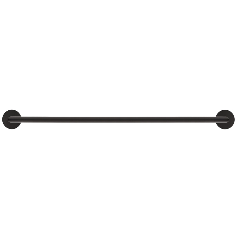 Bowery Hill Wall-Mounted Bathroom Metal Towel Bar in Matte Black 24-Inch