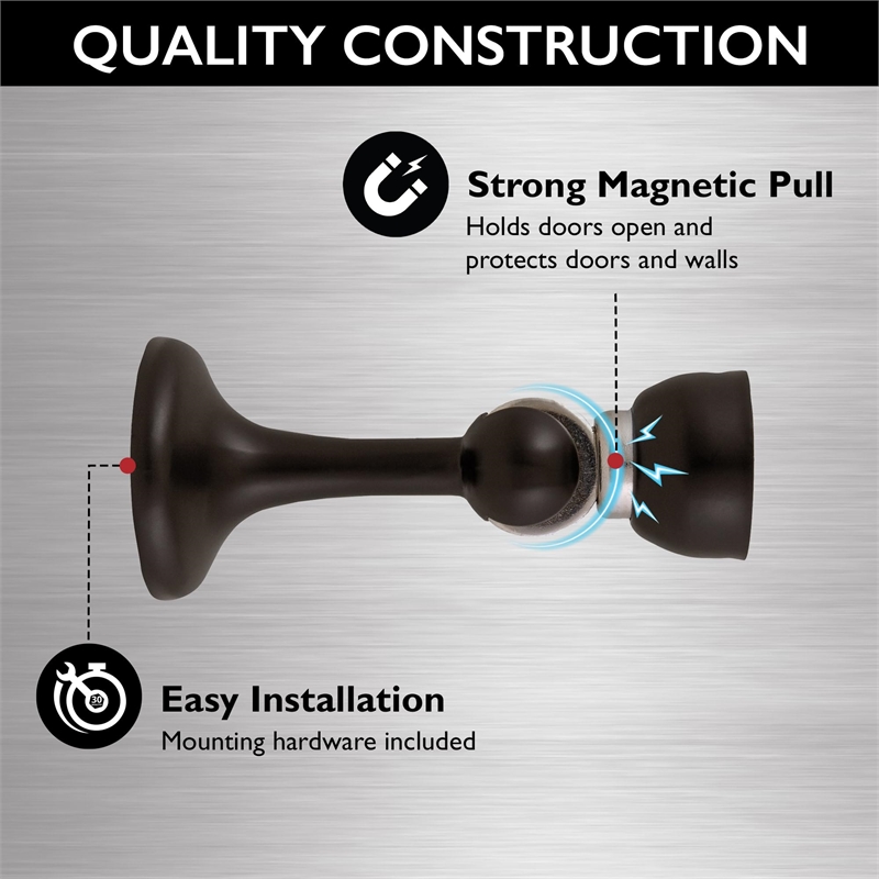 Bowery Hill Magnetic Stainless Steel Doorstop in Oil Rubbed Bronze 4 Pack