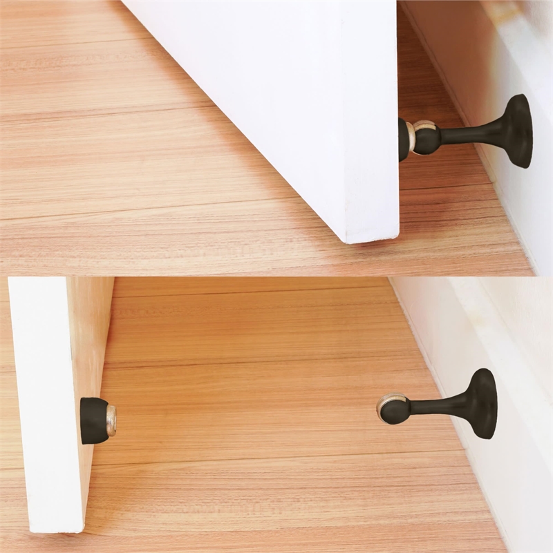 Bowery Hill Magnetic Stainless Steel Doorstop in Oil Rubbed Bronze 4 Pack