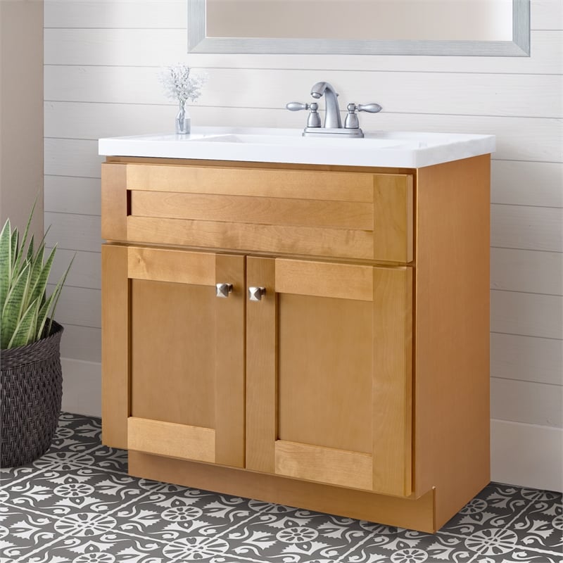 Bowery Hill Vanity Without Top in Modern Birch Fully Assembled