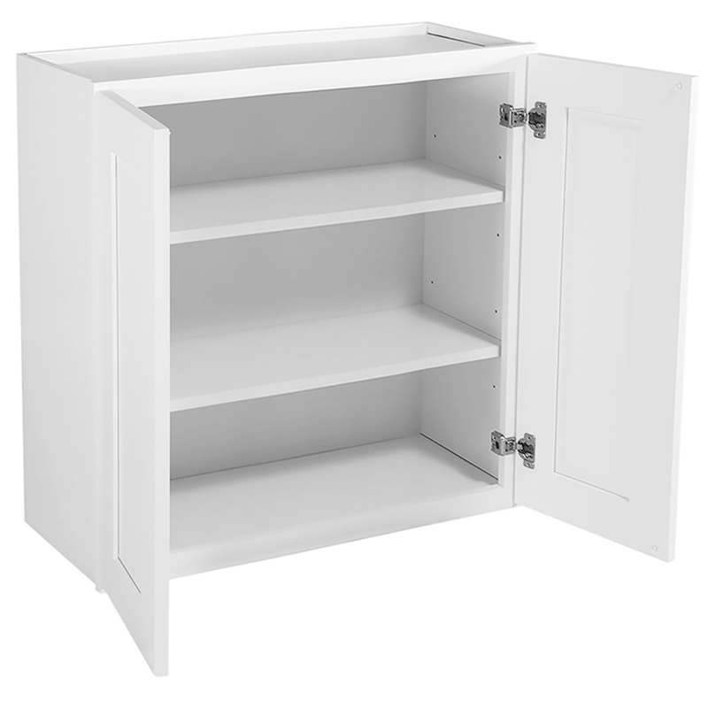 Bowery Hill Ready to Assemble Wood Wall Cabinet in White 30 x 12 x 36-Inch