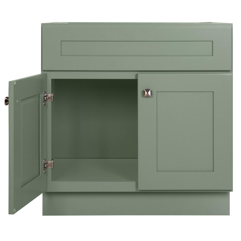 Bowery Hill Vanity Without Top in Evergreen Fog Fully Assembled 30