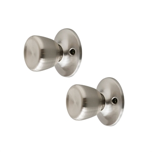 Bowery Hill Brass Tulip Dummy Doorknob in Satin Nickel 2-Pack