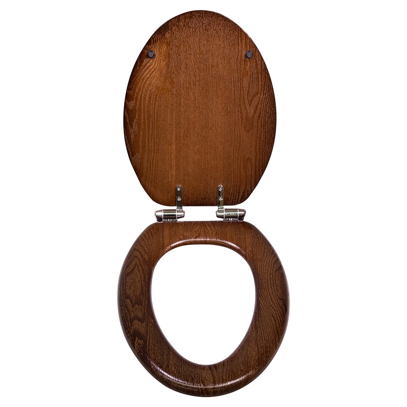 Bowery Hill Traditional Wood Elongated Toilet Seat in Mahogany