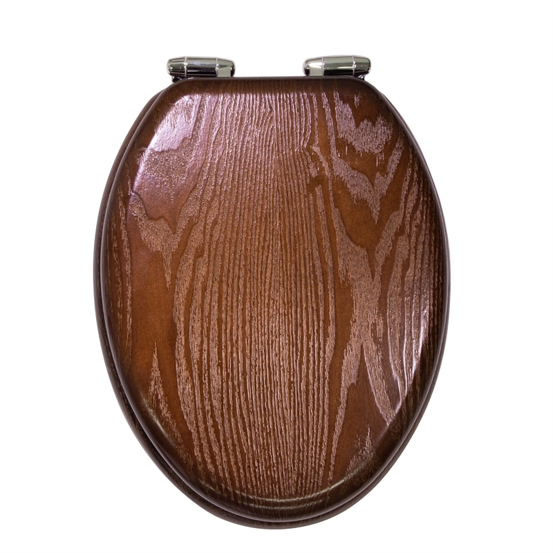 Bowery Hill Traditional Wood Elongated Toilet Seat in Mahogany