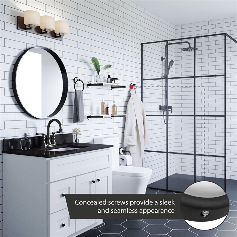 Bowery Hill Stainless Steel Robe Hook in Matte Black and White