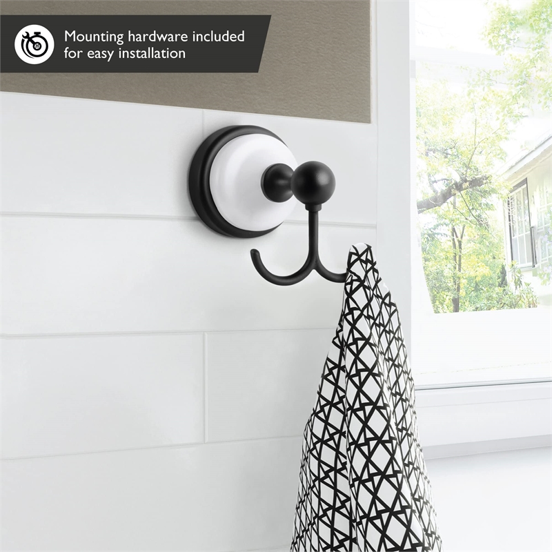Bowery Hill Stainless Steel Robe Hook in Matte Black and White