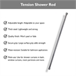 Bowery Hill Adjustable Tension Steel Shower Rod 42-72 Inch in Chrome