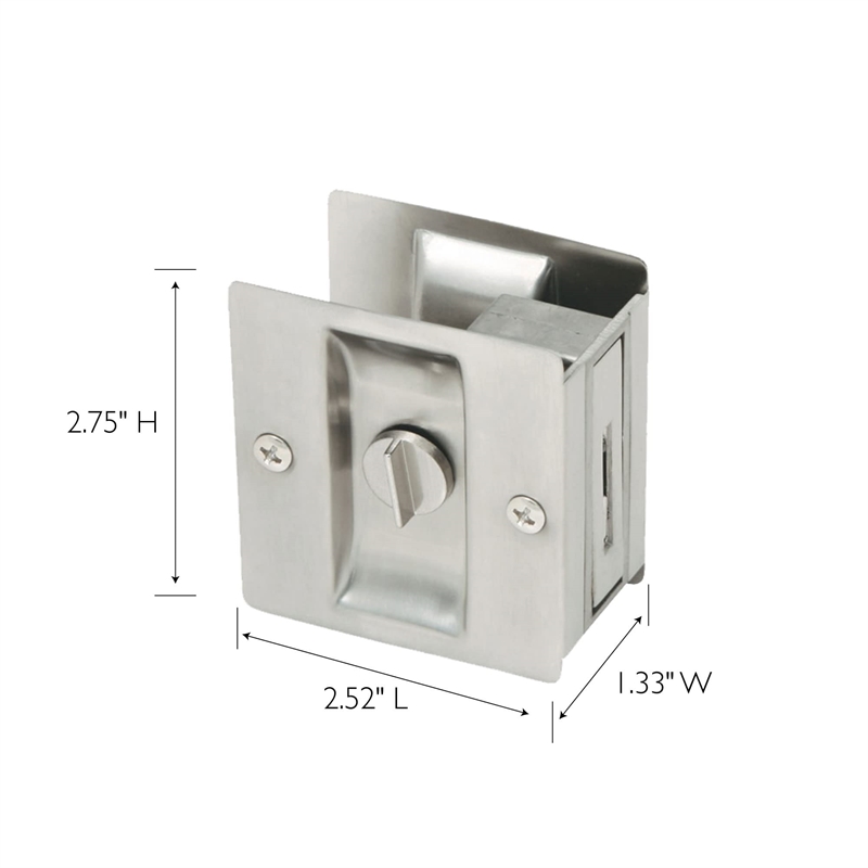 Bowery Hill 2-Pack Brass Pocket Privacy Door Hardware in Satin Nickel