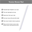 Bowery Hill Adjustable 50-84 Inch Tension Steel Shower Rod in White
