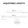 Bowery Hill Adjustable 50-84 Inch Tension Steel Shower Rod in White