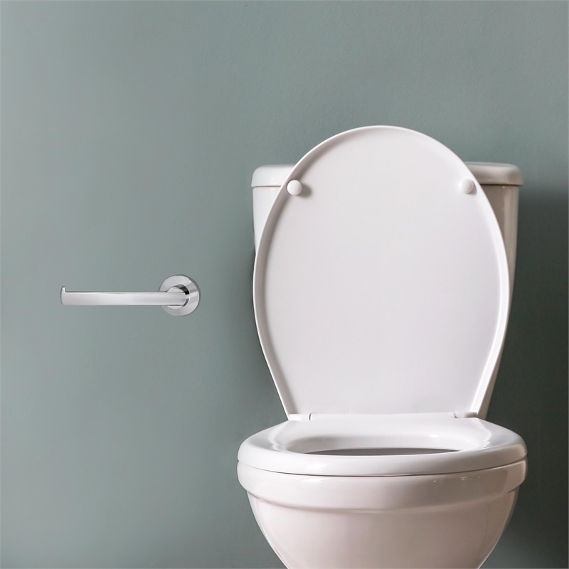 Bowery Hill Modern Metal Toilet Paper Holder in Polished Chrome