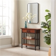 Bowery Hill Rounded Glass Corner Wall Mirror with Black Frame 30 x 20 in