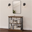 Bowery Hill Rounded Glass Corner Wall Mirror with Black Frame 30 x 20 in