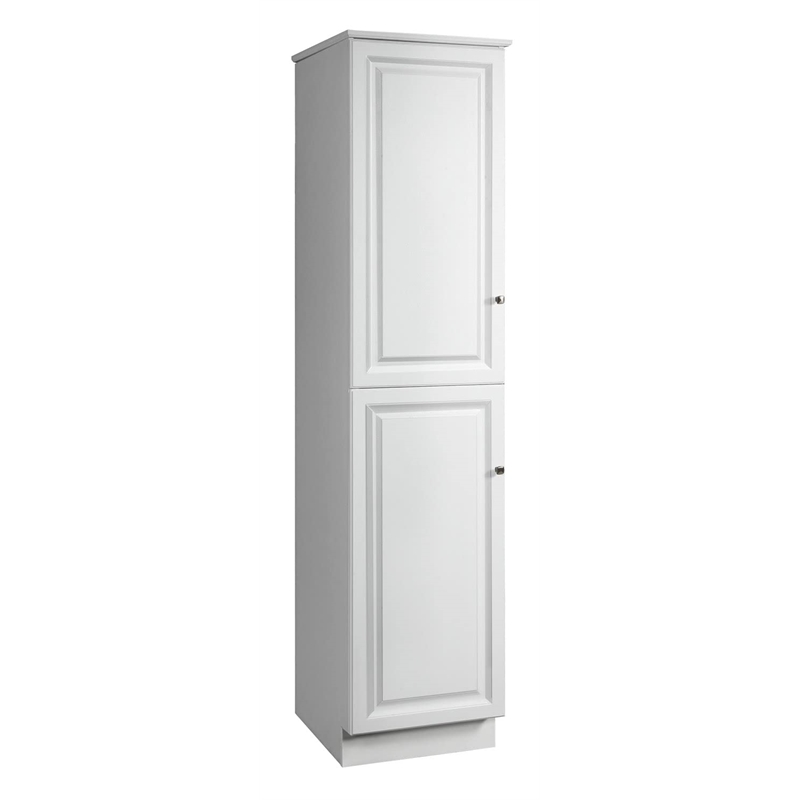 Bowery Hill 19 Inch 2-Door Bathroom Wood Linen Floor Cabinet in White