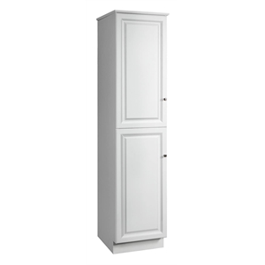 Bowery Hill 19 Inch 2-Door Bathroom Wood Linen Floor Cabinet in White