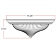 Bowery Hill Ribbed Glass Ceiling Fixture 3-Light in Polished Brass