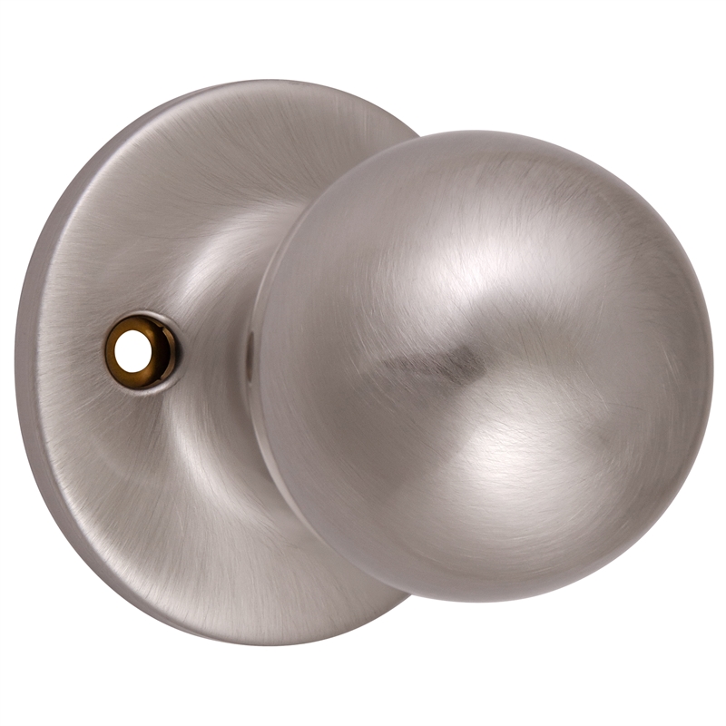 Bowery Hill Interior Dummy Brass Door Knob in Satin Silver Nickel