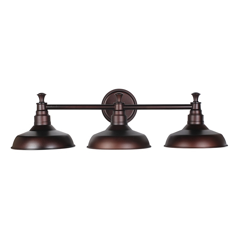 Bowery Hill Stainless Steel Bathroom Vanity Light in Coffee Bronze 3-Light