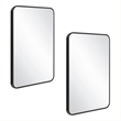 Bowery Hill Rounded Corner Wall Mirror with Black Frame 36 x 24 in 2-Pack