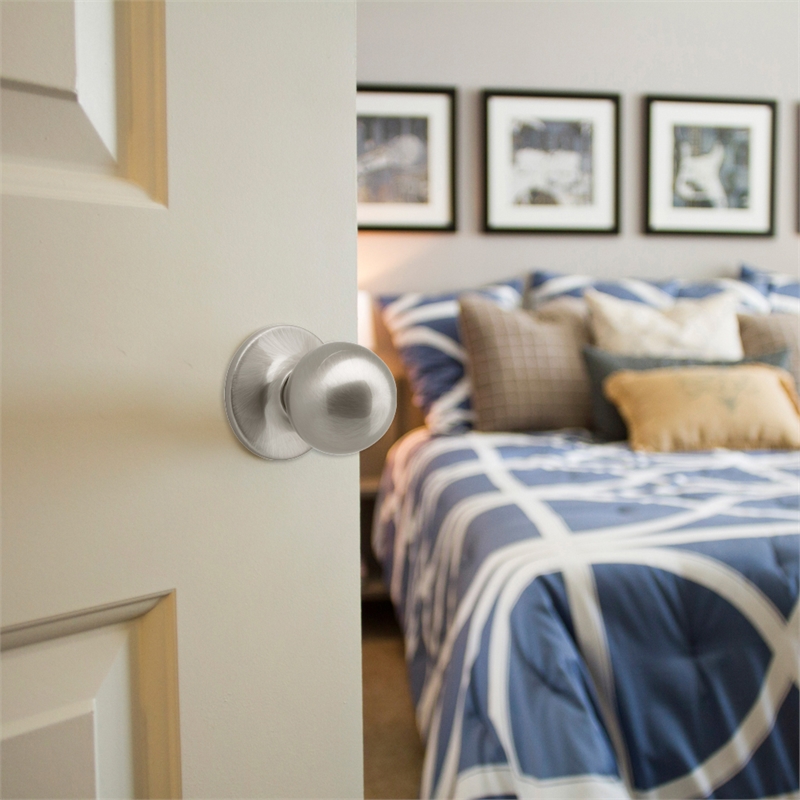 Bowery Hill 2-Way Passage Closet Brass Doorknob in Satin Nickel