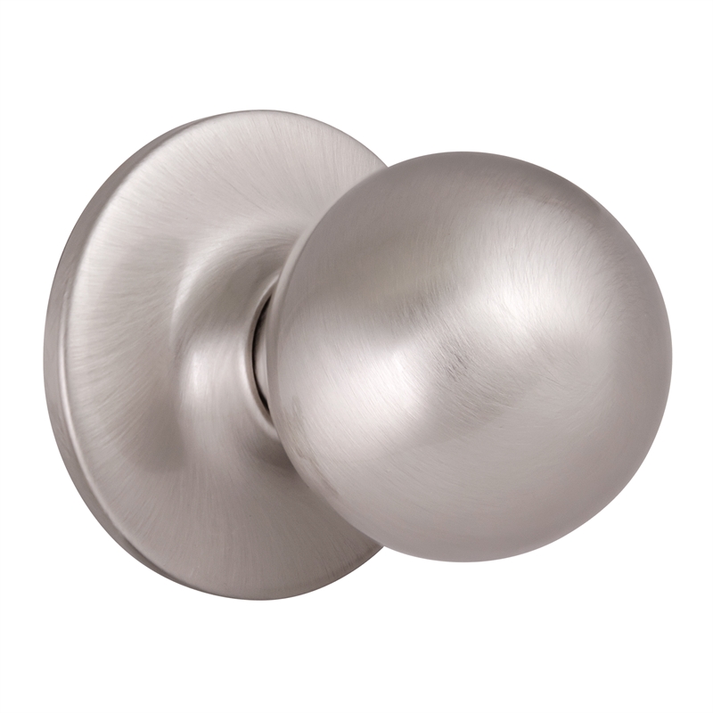 Bowery Hill 2-Way Passage Closet Brass Doorknob in Satin Nickel