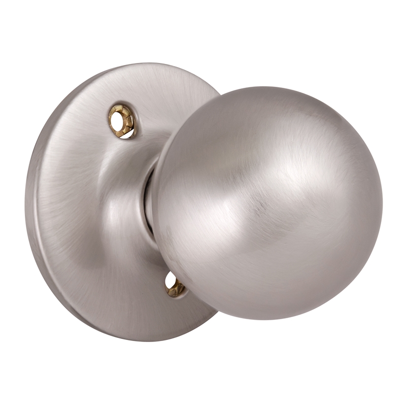 Bowery Hill 2-Way Passage Closet Brass Doorknob in Satin Nickel