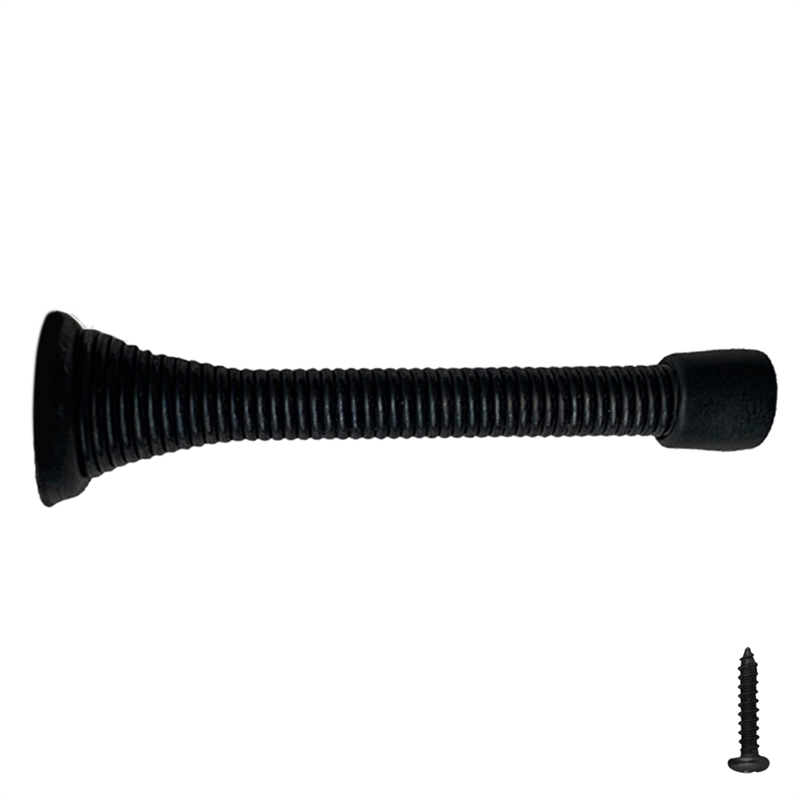 Bowery Hill Spring Metal Door Stop in Matte Black 3.1-Inch 20 Pack