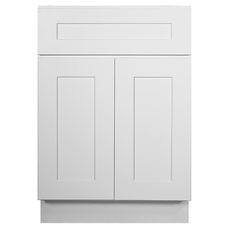 Bowery Hill Kitchen Base Wood Cabinet in White 24 x 24 x 34.5-Inch