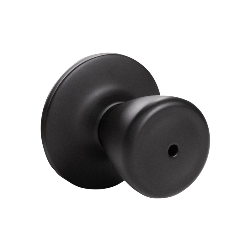 Bowery Hill Tulip 2-Way Privacy Brass Door Knob in Matte Black