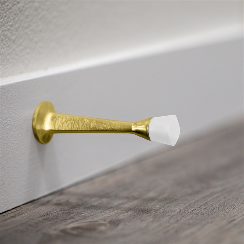 Bowery Hill Stainless Steel Door Stop in Polished Brass 10 Pack