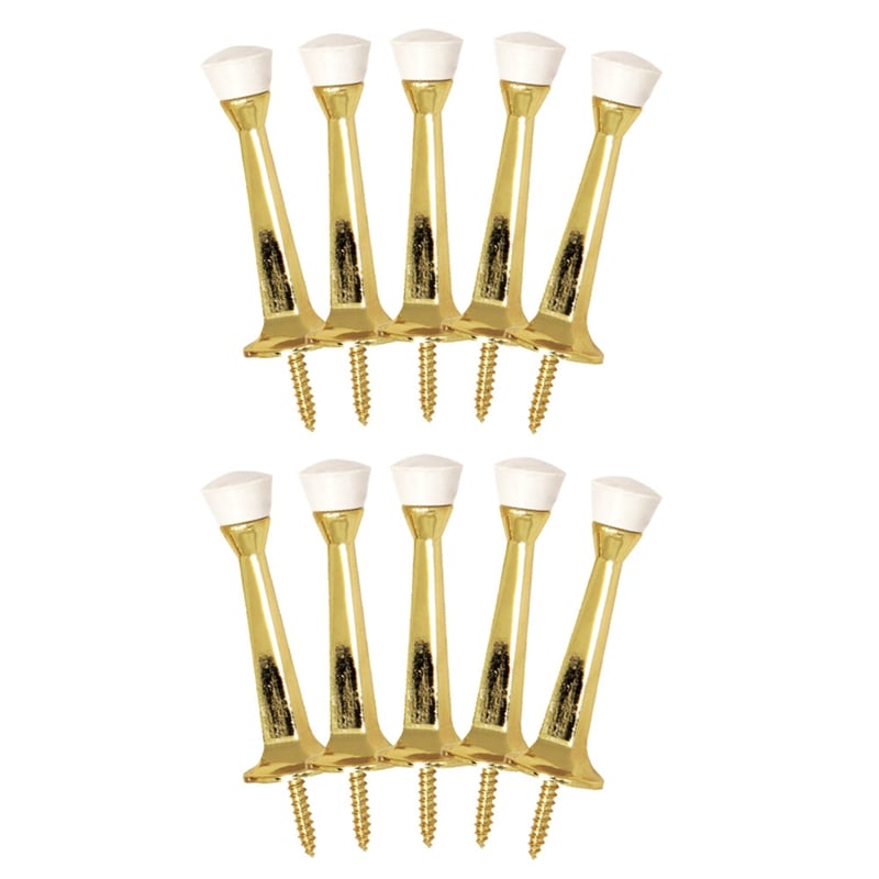 Bowery Hill Stainless Steel Door Stop in Polished Brass 10 Pack