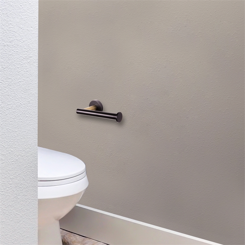 Bowery Hill Brass Toilet Paper Holder in Matte Black and Gold
