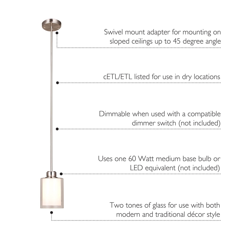 Bowery Hill Stainless Steel Chandelier in Satin Silver Nickel 3-Light